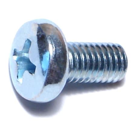 Midwest Fastener M5-0.80 x 10 mm Phillips Pan Machine Screw, Zinc Plated Steel, 50 PK 51558